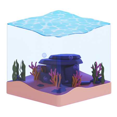 Habitat de corais submarinos  3D Icon