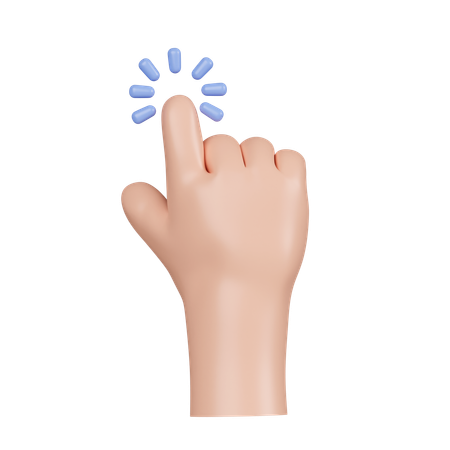 Haga clic en gesto con la mano  3D Icon