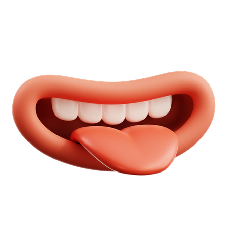 Boca y lengua estallando  3D Icon