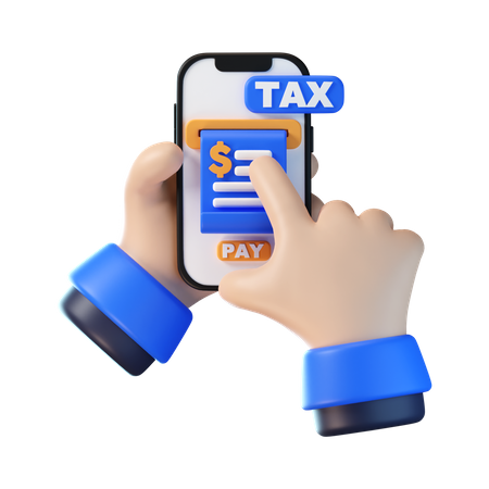Haciendo el pago de impuestos en línea  3D Icon