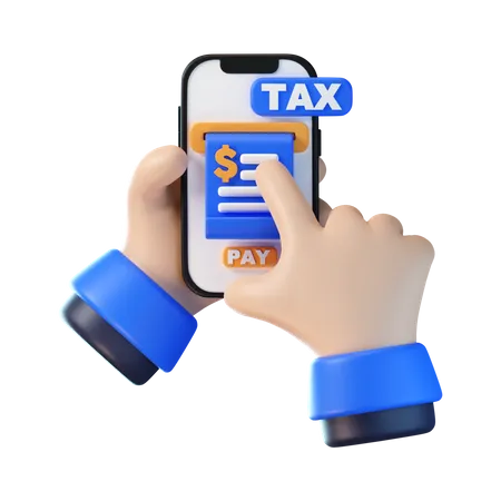 Haciendo el pago de impuestos en línea  3D Icon
