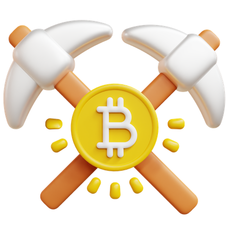 Hacha de minería bitcoin  3D Icon