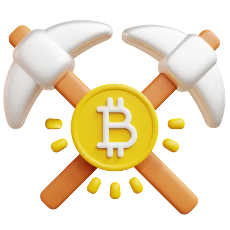 Hacha de minería bitcoin  3D Icon