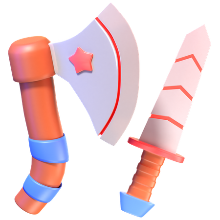 Hache et épée  3D Icon