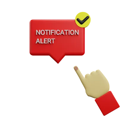 Haciendo clic en alerta de notificación  3D Icon