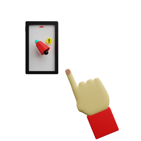 Haciendo clic en notificación de alerta  3D Icon