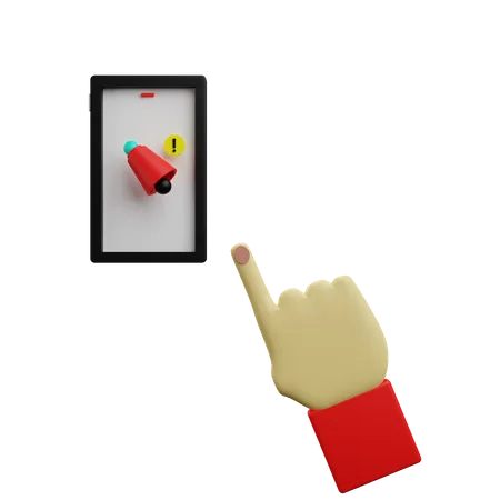 Haciendo clic en notificación de alerta  3D Icon