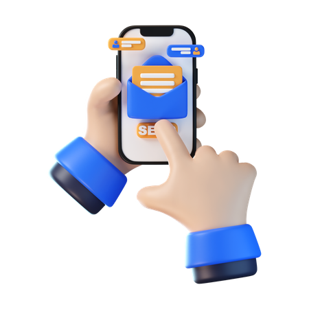 Haciendo correo en línea  3D Icon