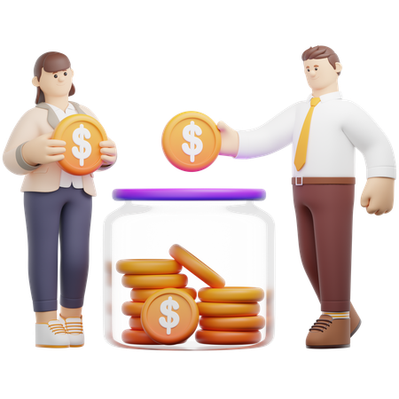 Ahorrando dinero  3D Icon