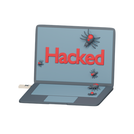 Hacked Laptop  3D Icon