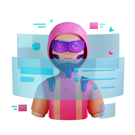 Hacker Bot  3D Illustration