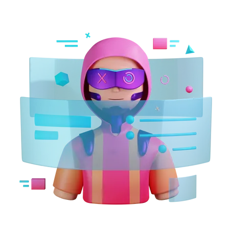 Hacker Bot  3D Illustration