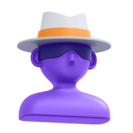 Pirate informatique au chapeau blanc  3D Icon