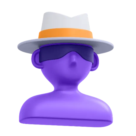 Pirate informatique au chapeau blanc  3D Icon