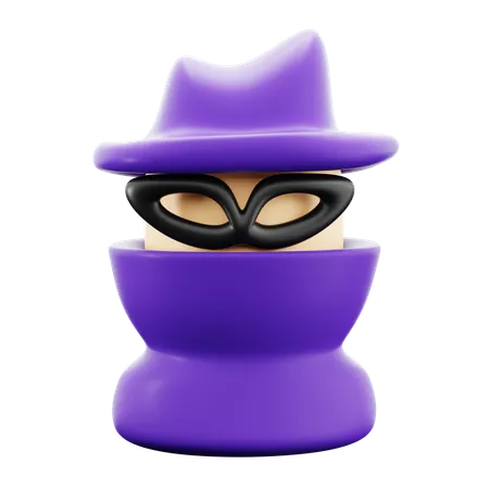 Hacker cibernético  3D Icon