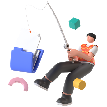 Hacker doing Data Stealing  3D Icon