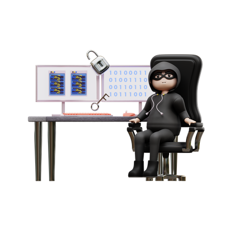 Hacker hacken Website  3D Icon