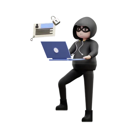 Hacker Hacking Account  3D Illustration