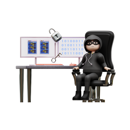 Hacker Hacking Website  3D Icon