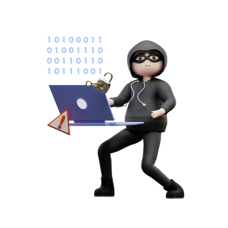 Hacker Hacking Website  3D Icon