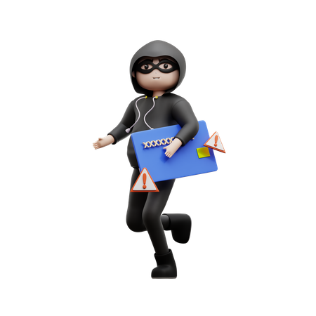 Hacker Stealing Credit Card Details  3D Illustration