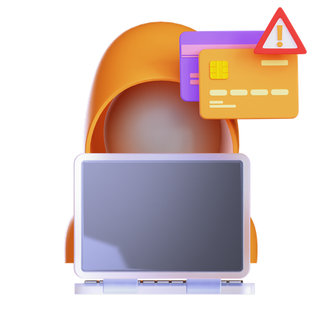 Hacking Credit Card  3D Icon