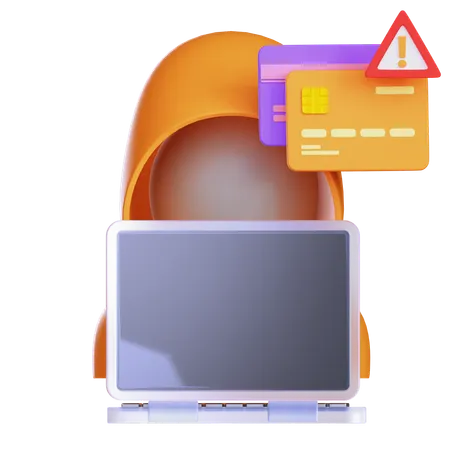 Hacking Credit Card  3D Icon