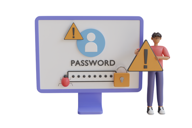 Hacking Password  3D Illustration