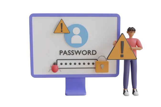 Hacking Password  3D Illustration