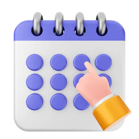 Haga clic en calendario  3D Icon