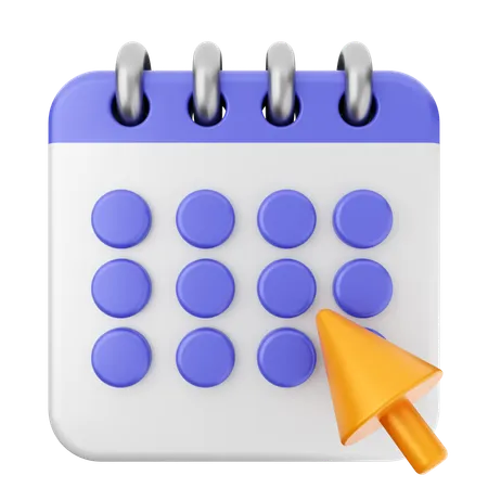 Haga clic en calendario  3D Icon