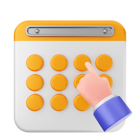 Haga clic en calendario  3D Icon