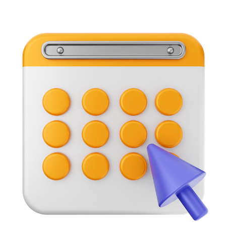 Haga clic en calendario  3D Icon