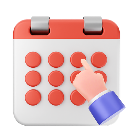 Haga clic en calendario  3D Icon