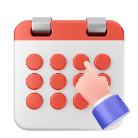 Haga clic en calendario  3D Icon