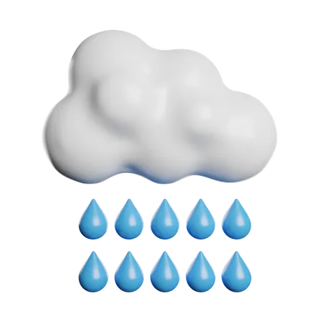 Hail Cloud Rain 3D Icon