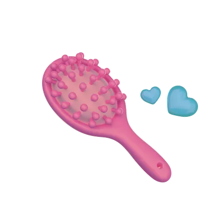 3 D Render Pink Hair Brush Illustration 3D Icon