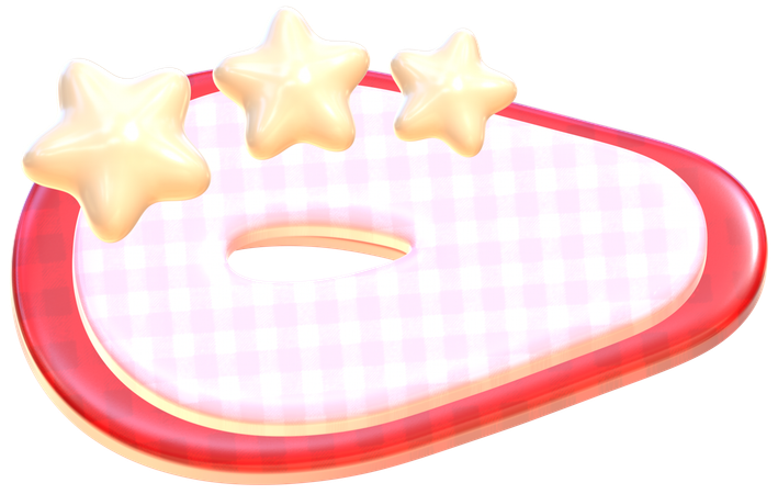 星の付いたヘアクリップ  3D Icon