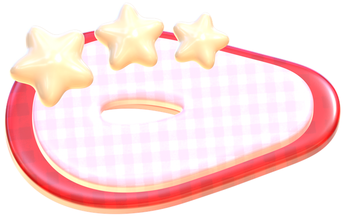 Hair Clip With Stars  3D Icon