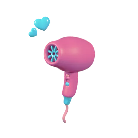 Pink Hair Dryer 3 D Render Icon 3D Icon