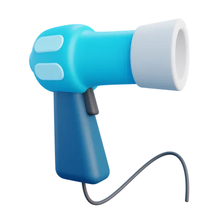 3 D Hair Dryer With Isolated Background 3D Icon