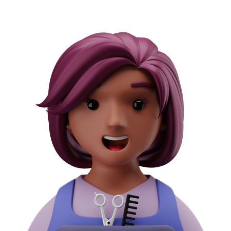 Female Hairdresser 3D Icon