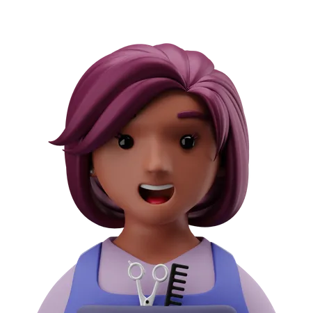 Female Hairdresser 3D Icon