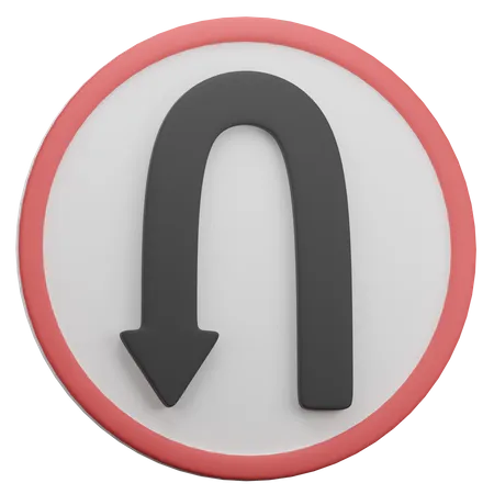 Hairpin Curve To Left  3D Icon