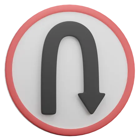 Hairpin Curve To Right  3D Icon