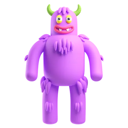 Hairy Monster 3D Icon