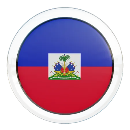 Haiti Flag Glass 3D Illustration