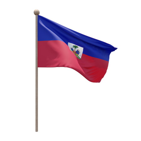 Haiti Flag Pole  3D Flag