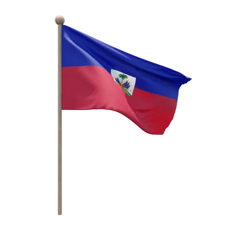 Haiti Flag Pole  3D Flag