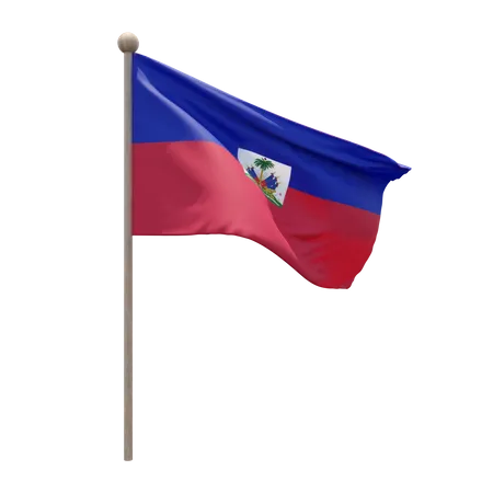Haiti Flag Pole 3D Illustration